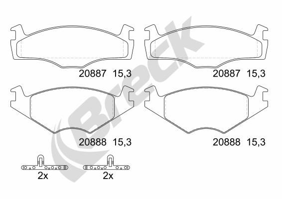 Set placute frana,frana disc 20887 00 702 00 BRECK